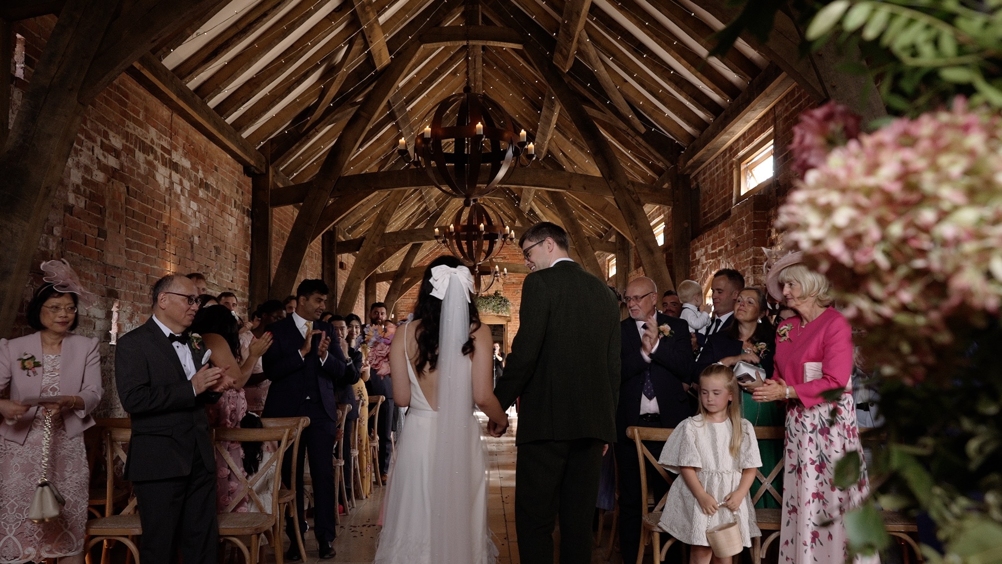 Bride and Groom during Grangefields wedding ceremony